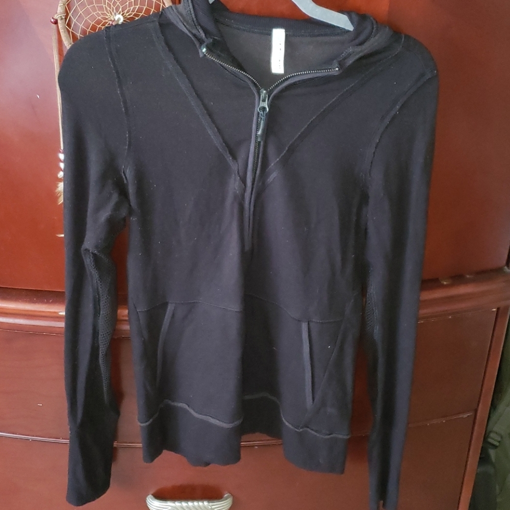 Free people mesh quarter zip hoodie